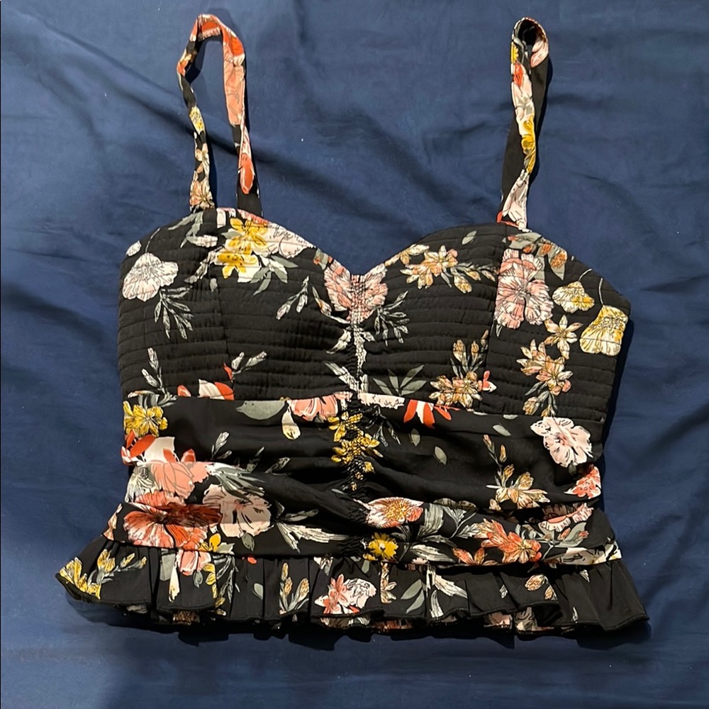 Floral Black Women's Top